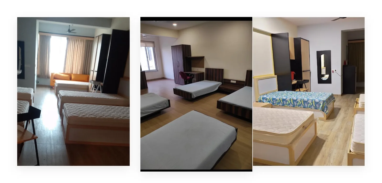 ADYPU Hostel premium AC room with beds and wardrobe