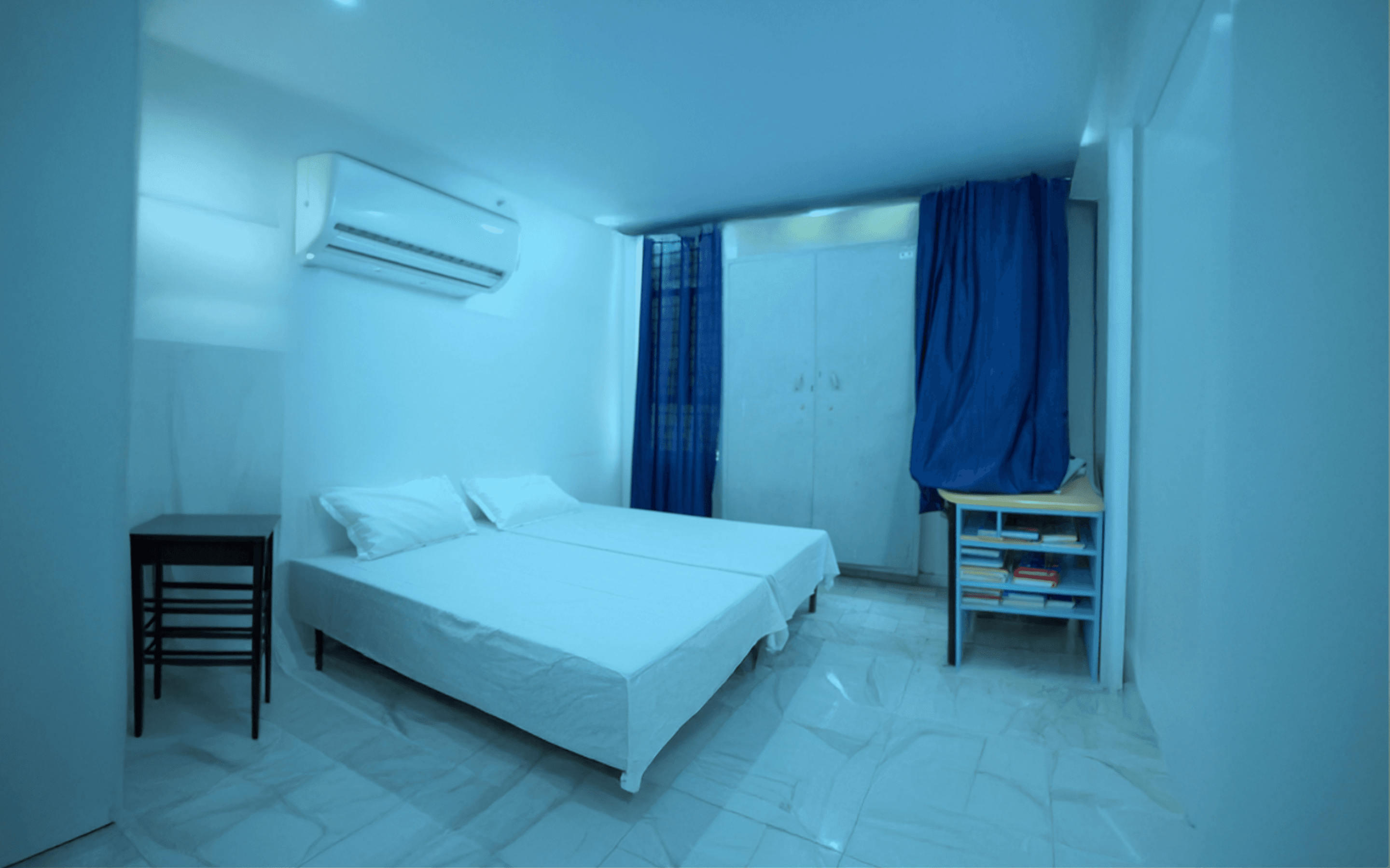 Hi-Tech hostel double sharing room interior, Ghaziabad