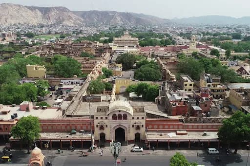 Aerial view of Jaipur old city and palace complex