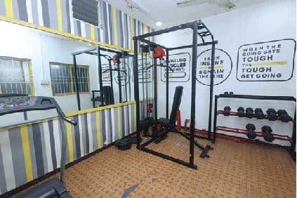 Gym equipment at Rathinam boys hostel