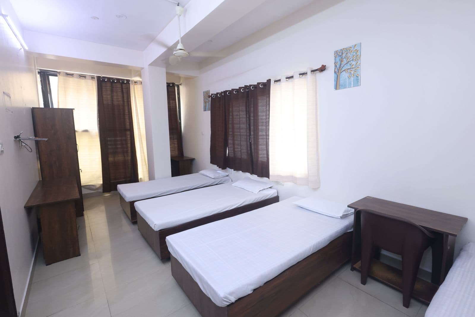 Boys hostel double sharing room with furniture, Rathinam