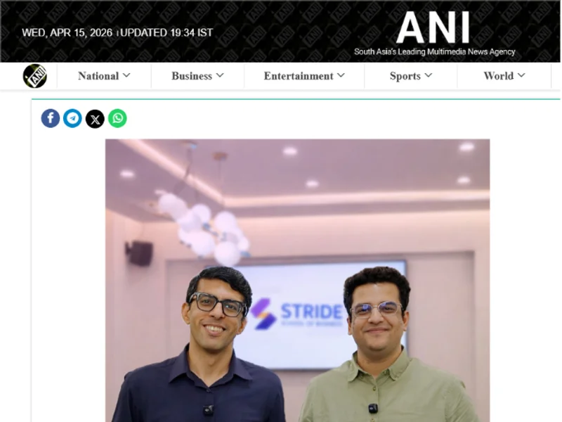ANI feature on Stride School of Business - founders Piyush Nangru and Anmol Jain
